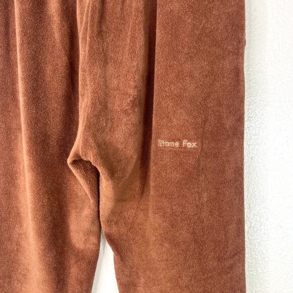 Stone Fox Swim Jaya Sweatpants Terry Cloth Pull On Jogger Pants XS SMALL Brown - Picture 5 of 6